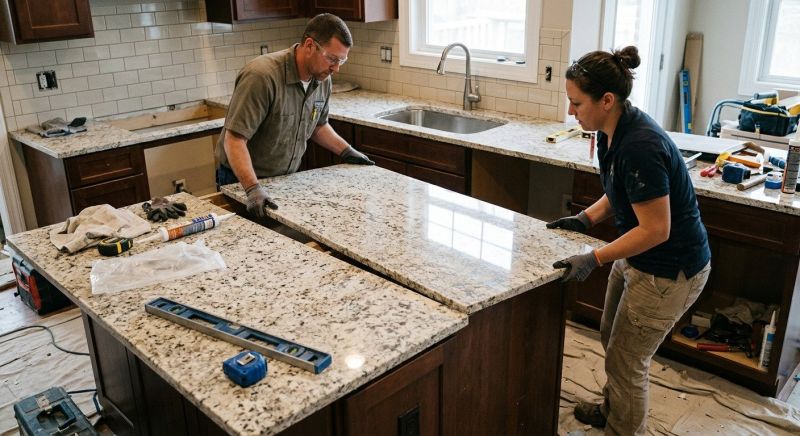 Granite Slab Installation in Marin County, CA